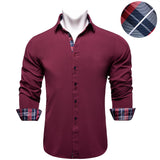 Men's Shirt Long Sleeve Cotton Red Button-down Collar Social Casual Shirts Men's DiBanGu Clothing Mart Lion CY-2221 S 