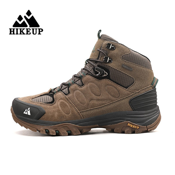 High-Top Men's Hiking Boot Winter Outdoor Shoes Lace-Up Non-slip Outdoor Sports Casual Trekking Waterproof Suede Mart Lion Brown 40 CN