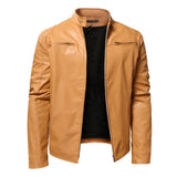 Men's Designer Jacket Leather Coats Vintage Warm Thick Fleece Zipper Cardigan Veste Homme Motorcycle Windbreaker Mart Lion Khaki S 48-55kg 