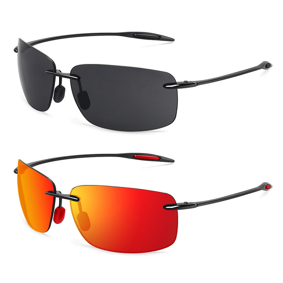 Classic Sports Rimless Sunglasses Men Women Male Driving Golf Rectangle Ultralight Frame UV400  De Sol Mart Lion   
