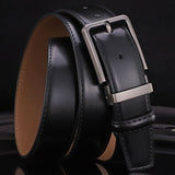 Men's Pin Buckle Leather Texture Luxury Brand Design Belt Loop Simple Casual Trend Youth Pants Belt Mart Lion   