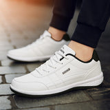 Leather Men's Shoes Trend Casual Breathable Leisure Sneakers Non-slip Footwear Sports Lace-up Trainers Mart Lion   