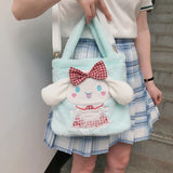 Kawaii Sanrioed My Melody Cinnamoroll Cartoon Plush Bag Anime Soft Stuffed Animals Plushie Backpack Girls Doll Toys Mart Lion NM-22  