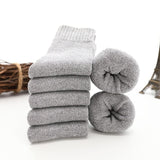 5pair Winter Thick Socks Men Super Thicker Solid Sock Striped Merino Wool Rabbit Against Cold Snow Winter Warm Mart Lion   