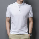 Korean Style Solid Polo Shirt Men's Short Sleeve Summer T Shirt Men's Clothing Streetwear Polo Shirt Korean Clothing Mart Lion   