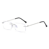 Men's Rimless Reading Glasses Women Presbyopic Lens Eyewear Anti Blue Light Blocking Glasses TR90 Metal Titanium Eyeglasses Frame Mart Lion   