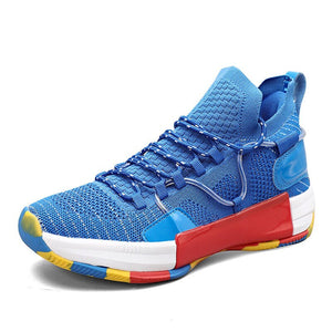 Trendy Breathable Combat Casual Sports Basketball Men's Shoes Mesh Mart Lion Sapphire Blue 36 