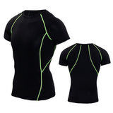 Quick Dry Running Shirt Men's Rashgard Fitness Sport Gym T-shirt Bodybuilding Gym Clothing Workout Short Sleeve Mart Lion black green line M 