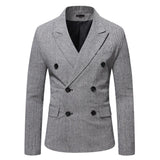 Saco Hombre Elegante Men's Suits Jackets Vintage Double Breasted Plaid Dress Coat Classique Homme Mart Lion   