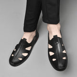 Summer Sandals Men Leather Classic Sandals Soft Slipper Outdoor Beach Shoes Breathable Leather Shoes Mart Lion   