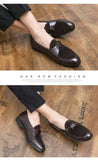 Men's Loafers Shoes Dress Slip-on Buckle Decoration Style Vintage Casual Retro Mart Lion   