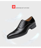 Oxford Shoes Men's Shoes PU Solid Color All-match Casual Daily Classic Three-stage Lace-up Dress Mart Lion   
