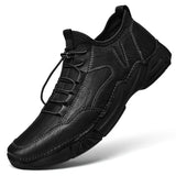 Men's Genuine Leather Shoes Loafers Casual Classic Soft Moccasins Hombre Flats Mart Lion Black 38 