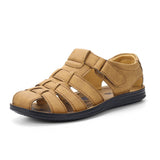 Men's Sandals Summer Premium Leather Lightweight Breathable Beach Designer Sandals Mart Lion S206Brown 40 