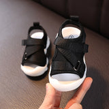 Summer Toddler Sandals Baby Girl Shoes Solid Color Net Cloth Breathable Boys Sneakers Kids Infant Sport Sandals Mart Lion black 15 