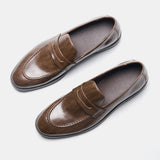 British Style Man loafers Comfortable Casual Shoes summer Men Leather Mart Lion   