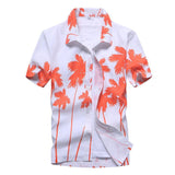 Aloha Hawaiian Shirt Men's Clothes Summer Camisa Havaiana Coconut Tree Printed Short Sleeve Men's Beach Wear Mart Lion 05 red Asian 2XL for 80KG 