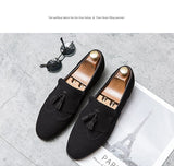 Loafers Men's Shoes Faux Suede Solid Color Casual Wedding Party Classic Fringe Brogue Hollow Dress Mart Lion   