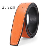 3.3cm 3.7cm Smooth Buckle belt without Buckle Real Genuine Leather Belt Body No Buckle Cowskin Belts Black Brown Blue White Red Mart Lion 3.7cm Yellow China 105cm