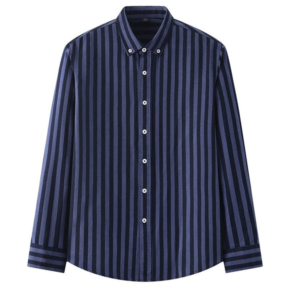Men's Oxford Long Sleeve Plaid Striped Shirt 100% Cotton Soft  Spring Autumn Clothing Casual Dress Mart Lion 2213 38 S 