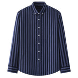 Men's Oxford Long Sleeve Plaid Striped Shirt 100% Cotton Soft  Spring Autumn Clothing Casual Dress Mart Lion 2213 38 S 
