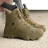 Military Ankle Boots Men's Outdoor Genuine Leather Tactical Combat Army Hunting Work Casual shoes Mart Lion   