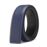 Two Layers Leather Smooth Buckle Headless Belt Men's Genuine Leather No Buckle Smooth Buckle 3.8cm No Buckle Headless Pants Mart Lion Dark Blue 3.1cm N China 100CM Europe85