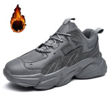 Men's Walking Shoes Chunky Casual Sneakers Thick Sole Increasing Shoes Breathable Hard-Wearing Male Footwear Mart Lion Grey Fur 39 