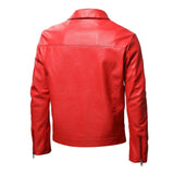 Men's Leather Jackets Steampunk Vintage Red Black Zipper Pu Leather Outerwear Motorcycle Windbreaker for Bomber Coats Mart Lion   