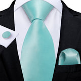DiBanGu Pink Solid Silk Ties for Men's Pocket Square Cufflinks  Accessories 8cm Necktie Set Mart Lion N-7829  