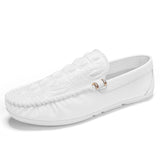 Men's Shoes Luxury Loafers Mocasines Flats Sneakers White Leather Mart Lion white 39 