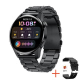 For HUAWEI Smart Watch Men's Waterproof Sport Fitness Tracker Multifunction Bluetooth Call Smartwatch For Android IOS Mart Lion Steel belt black  