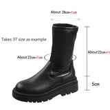 Women Over The Knee High Boots Motorcycle Chelsea Platform Winter Gladiator PU Leather High Heels Shoes Mart Lion Black-A1 35 