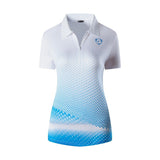 jeansian Women Casual Designer Short Sleeve T-Shirt Golf Tennis Badminton WhiteBlack Mart Lion SWT331-WhiteBlue S China