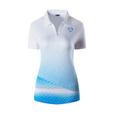 jeansian Women Casual Designer Short Sleeve T-Shirt Golf Tennis Badminton WhiteBlue2 Mart Lion SWT251-WhiteBlue S China