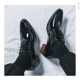 Heavy Heeled Men Casual Shoes Black Lace-up Breathabl Oxfords Zapatos Casuales Para Hombres Mart Lion   
