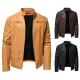 Men's Designer Jacket Leather Coats Vintage Warm Thick Fleece Zipper Cardigan Veste Homme Motorcycle Windbreaker Mart Lion   