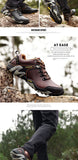 Brown Outdoor Men's Hiking Shoes Genuine Leather Trail Climbing Sports Sneakers Waterproof Trekking Mart Lion   