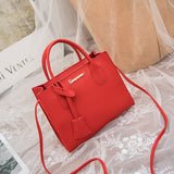 Shoulder Bag Women Summer Retro Lychee Pattern Tote Bag Simple Handbag Mart Lion Red  
