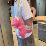 Plush bag female cartoon cute girl small shoulder bag cute dinosaur toy backpack messenger bag Mart Lion   