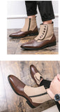 Oxford Shoes for Men's Luxury England Dress Boots Men's Formal Shoes Pointed Toe Male Dress