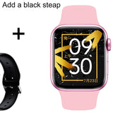 IWO Smart Watch Men's Women Bluetooth Call Sports Smartwatch X8max Heart Rate Sleep Monitor Fitness Tracker For Huawei Iphone Mart Lion Pink add a black China 
