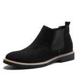 Autumn Winter Chelsea Boots Men's British Style Suede Leather Shoes Slip on Casual Ankle masculina Mart Lion C510 Black 38 