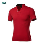 Men's Cotton Polo Shirt Short Sleeve Polo Shirt Homme Mart Lion Red M 