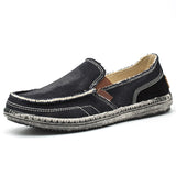 Summer Men's Canvas Boat Shoes Outdoor Convertible Slip On Loafer Casual Flat Non-Slip Deck Shoes Mart Lion Black 39 