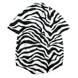 Oversized Zebra Leopard Shirt Men's Lapel Button Short Sleeve Casual Loose Hawaiian Vacation Street Shirt Mart Lion   