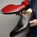 Oxfords Men's Shoes Red Sole Casual Party Banquet Daily Retro Carved Lace-up Brogue Dress Mart Lion   