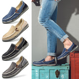 Summer Men's Canvas Boat Shoes Outdoor Convertible Slip On Loafer Casual Flat Non-Slip Deck Shoes