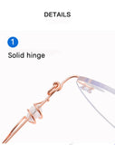 Men's Blue Light Blocking Reading Glasses Women Dimond Cutting Rimless Eyeglasses Frame Anti Fatigue Hyperopia Presbyopic Eyewear
