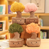 Lifelike Plush Fortune Tree Toy Stuffed Pine Bearded Trees Bamboo Potted Plant Decor Desk Window Decoration Gift for Home Kids Mart Lion   